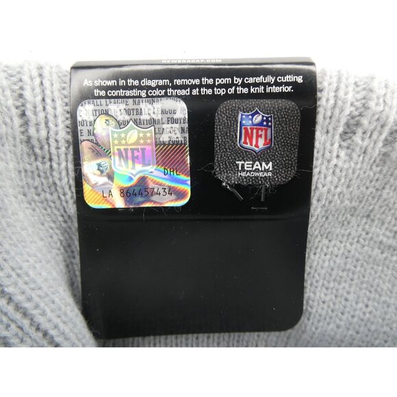 Authentic NFL Detroit Lions Skull Beanie Gray & Honolulu Blue One Size Fits Most - Picture 5 of 6